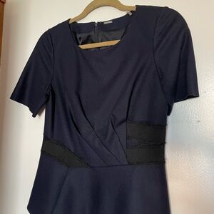 Tahari Navy and Black Women's Top